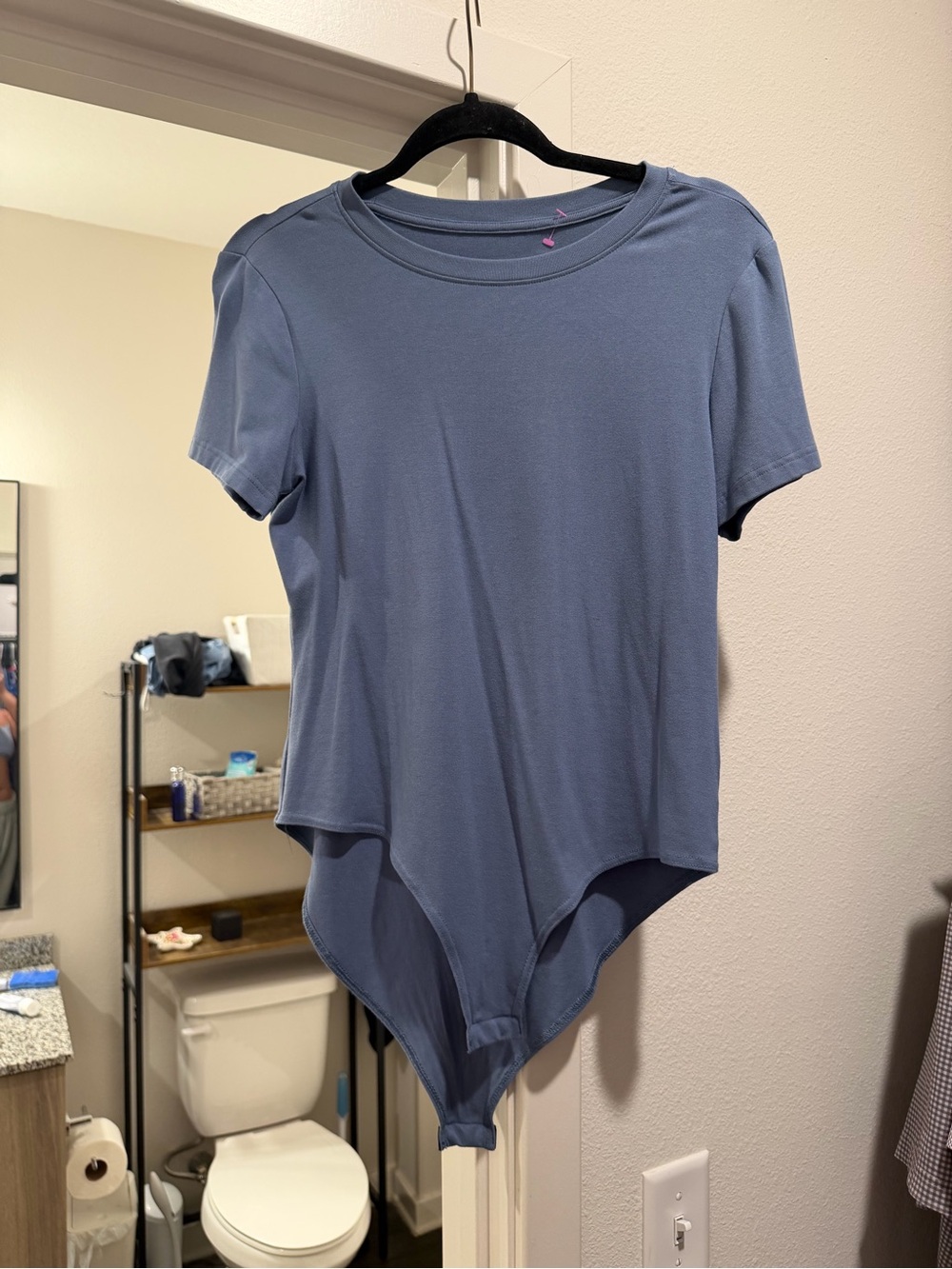 Amazon Short-Sleeve Bodysuit in Dusty Blue
